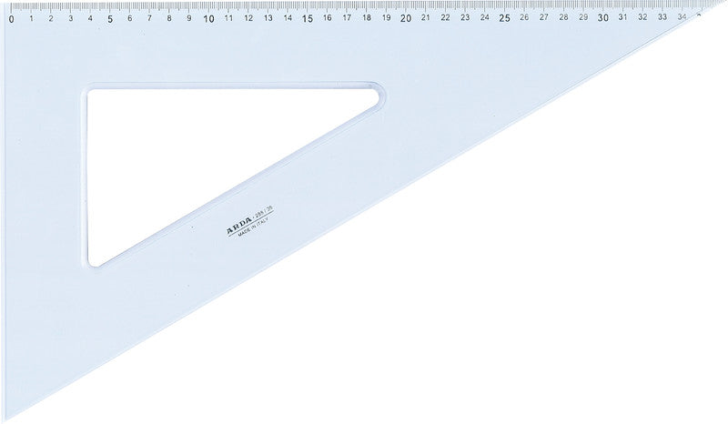ARDA Wandtafel-Winkel 60° – Hypotenuse 35 cm, Kunststoff, Transparent, Skalenfarbe Schwarz