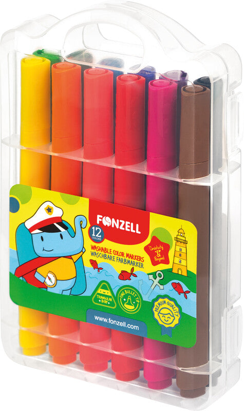 Fonzell Filzstifte, Strichbreite 4,2 mm, 12 Farben