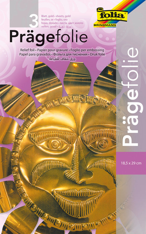 Folia Prägefolien glatt – Gold – 18,5 × 29 cm