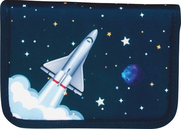 Funki Joy-Bag Schüleretui 2 Klappen, gefüllt, 24-teilig – Space – Kunststoff – 23 × 14 × 4 cm