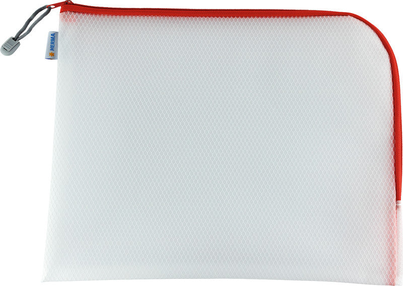 HERMA Reissverschlusstasche Etui – Rot – Kunststoff – 36 × 28 × 0,7 cm