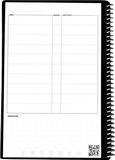 Rocketbook Spiralbuch A4, punktkariert und liniert, Hardcover, 42 Seiten, 90 g/m² – türkis