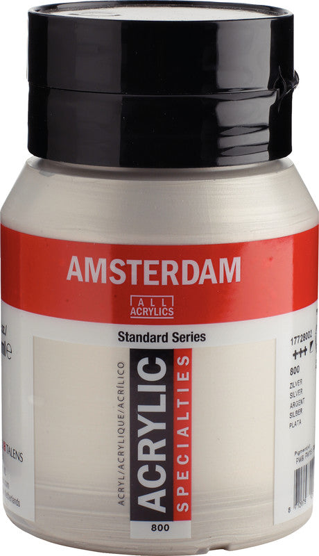 Royal Talens Amsterdam – Acrylic Standard – Acrylfarbe – Silber, 500 ml