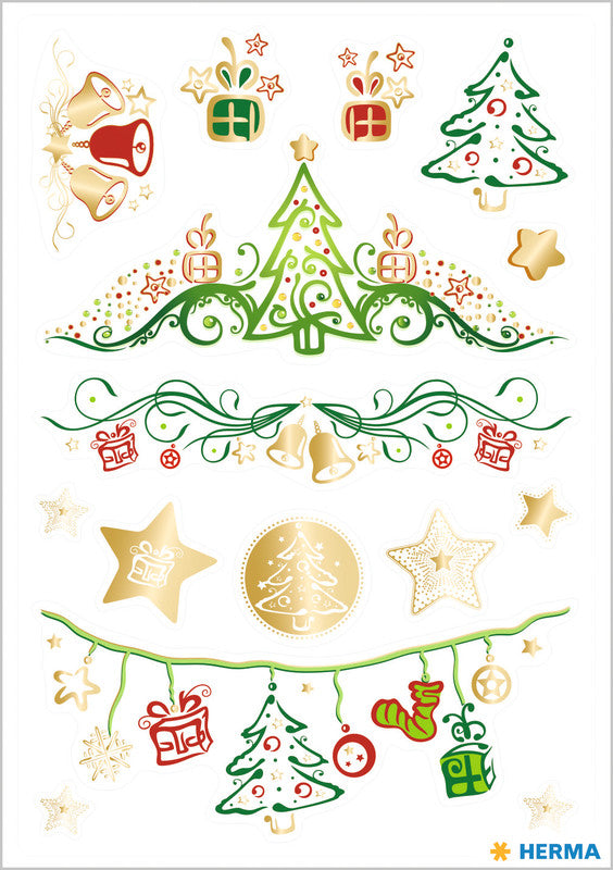 HERMA Schmucketiketten – Decor Weihnachten Weihnachtszauber – 84 × 120 mm – sortiert – 1 Blatt