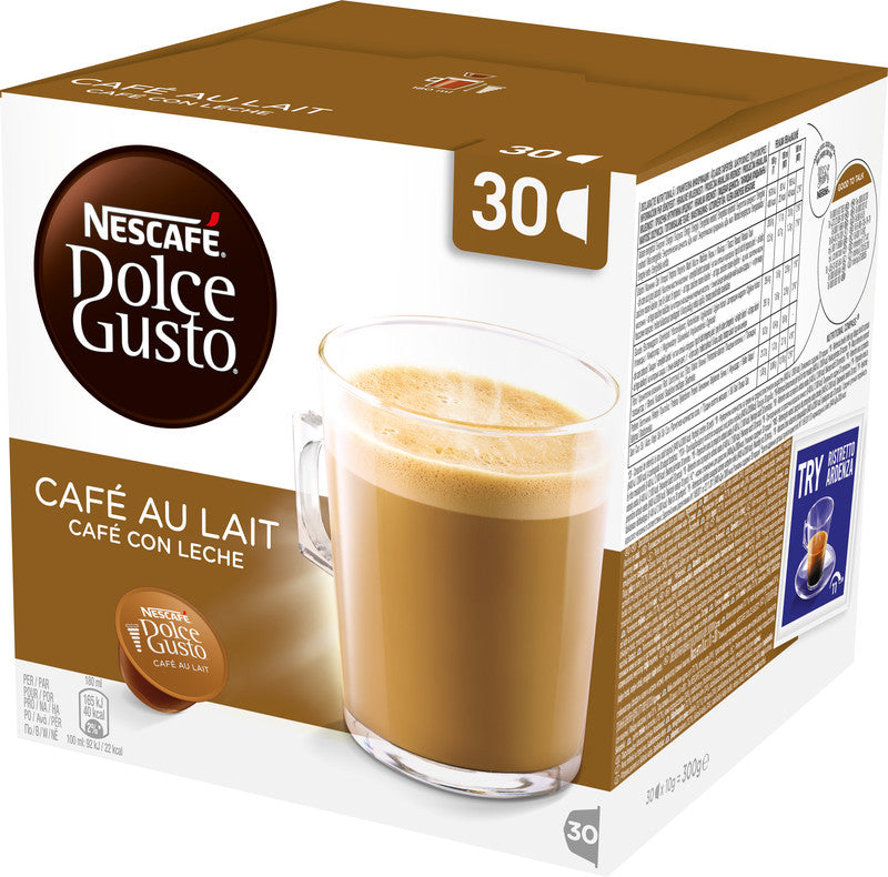 Nescafé Dolce Gusto Kaffeekapseln Café au Lait – für Dolce Gusto – 30 Kapseln