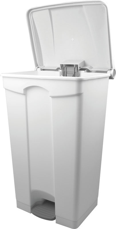 Helit Abfallcontainer – 90 l – mit Deckel – Kunststoff, weiss – B × H × T 500 × 830 × 410 mm