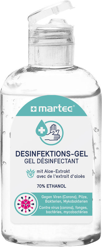 MARTEC Desinfektionsgel – Kunststoff, Weiss, 50 × 100 × 30 mm, 80 ml, Hautverträglich