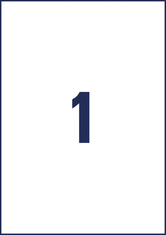 Avery Druckeretiketten, 210 mm × 297 mm, weiss, Papier, wiederablösbar, 100 Blatt