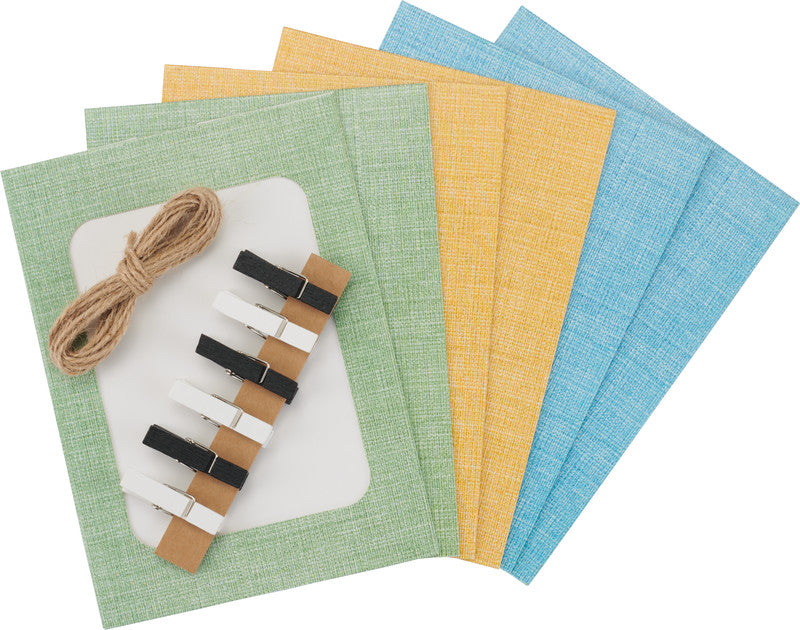 Hama Fotogirlande, Papier, sortiert, 10 × 15 cm, Länge 300 cm, mit Holzklammern – eco:plus