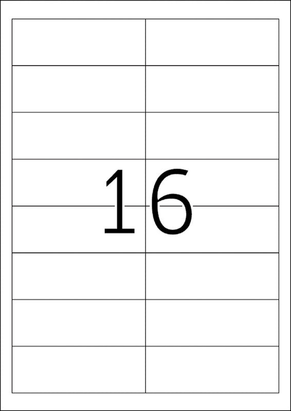 HERMA Etiketten auf Bogen, 97 mm × 34 mm, weiss, Papier, permanent, 100 Blatt (1600 Etiketten)