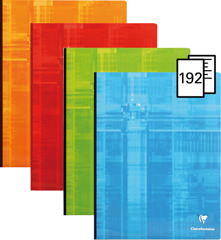 Clairefontaine Notizheft, 320 × 240 mm, liniert, Leinen, Karton, 192 Seiten, 90 g/m² – sortiert