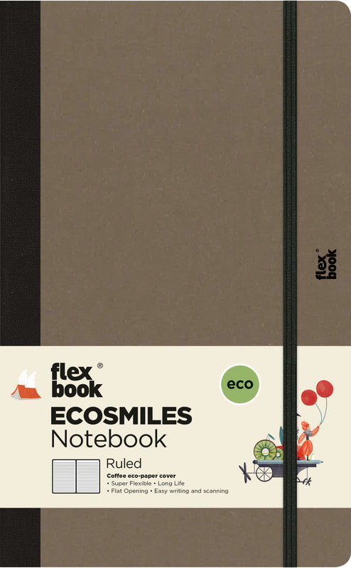 Flexbook Ecosmiles Notizbuch – 130 × 210 mm – Liniert 6 mm – 192 Seiten – 100 g/m² – Softcover, braun