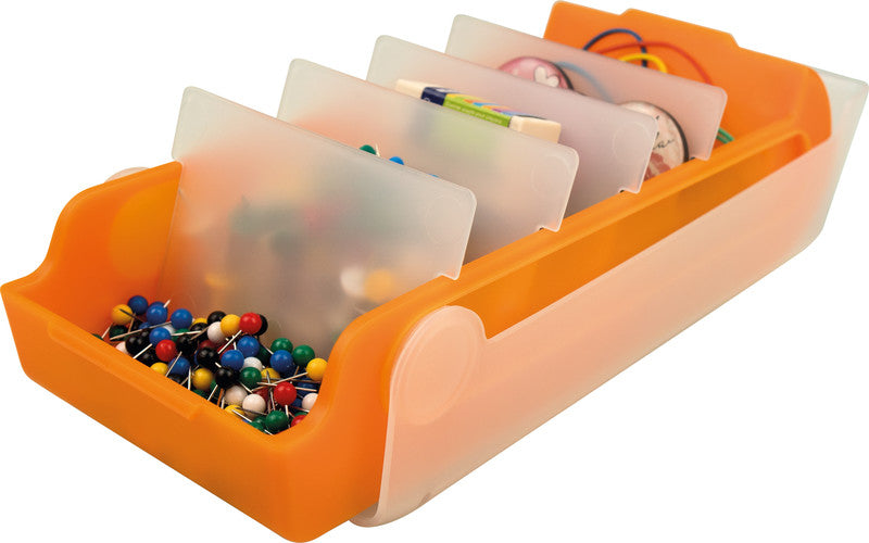 Helit Karteikasten A7 quer, liniert, orange transparent, Kunststoff – 100 Stück
