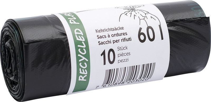 Kehrichtsack – 60 l, PE, schwarz, 22 µm, 10 Stk