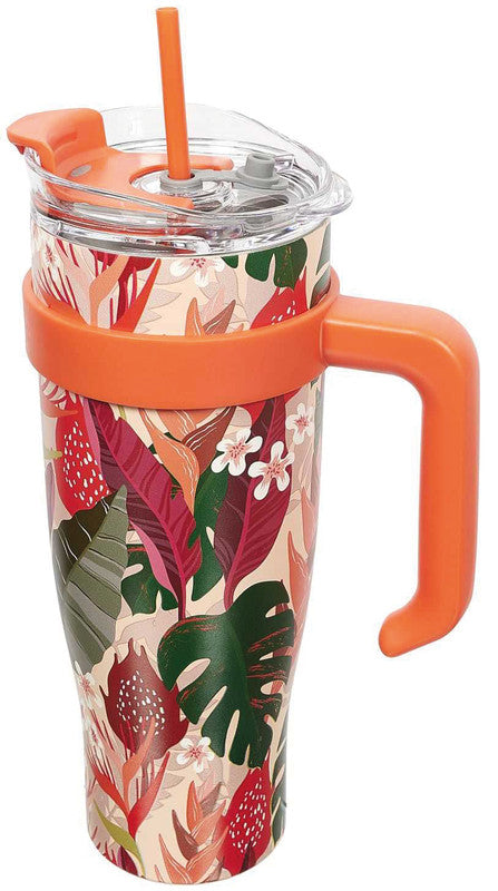 Thermobecher 1,2 l – doppelwandig, Edelstahl, Schraubdeckel, Tropical