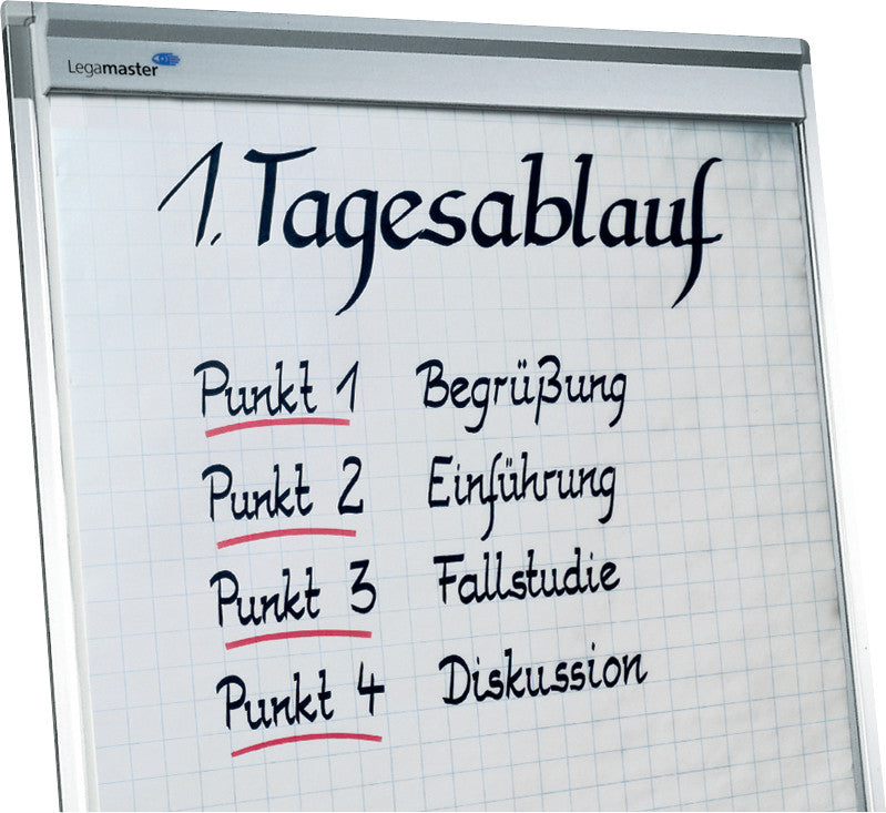 Legamaster Flipchart-Block – 65 × 98 cm, 20 Blatt/Block, 5 Blöcke, kariert, weiss, Papier, perforiert