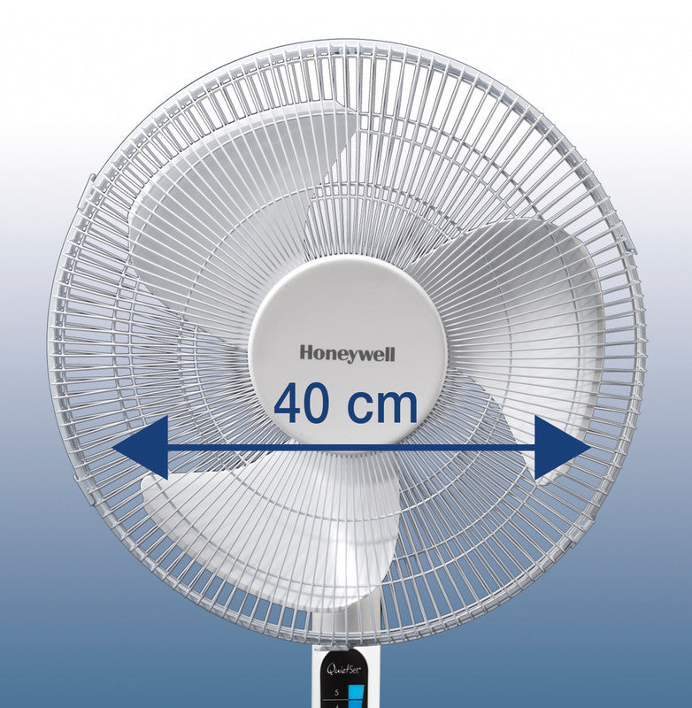 Honeywell QuietSet HSF-600WE4 Standventilator – 8 Stufen, Oszillation, mit Fernbedienung, Timer, höhenverstellbar