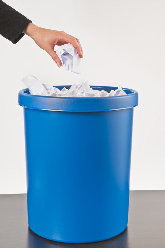 Helit Papierkorb the german – 18 l – Kunststoff, blau – Ø 315 × H 331 mm