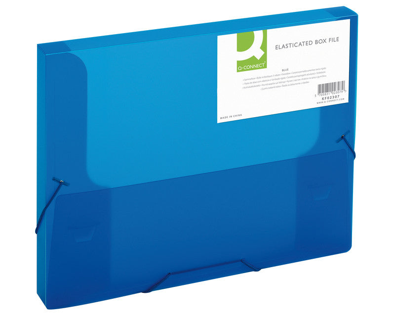 Q-connect Sammelmappe, für A4, Kunststoff, blau, mit Gummizug