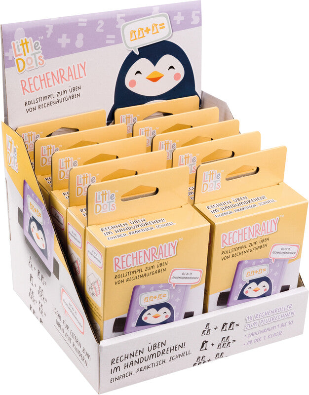Little Dots – Pinguin Rollstempel – Rechenrally, Abdruckhöhe 25 mm