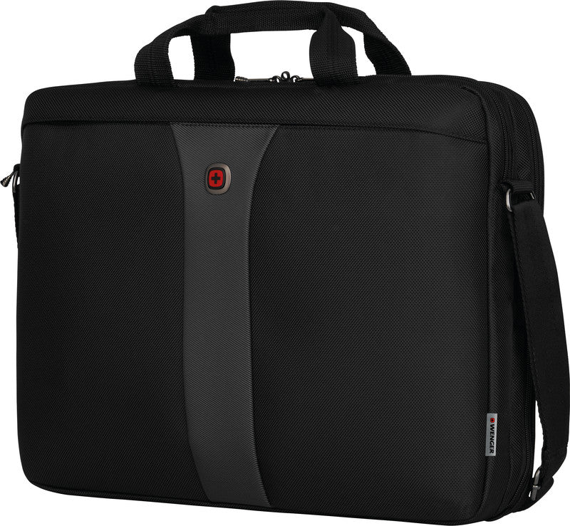 Wenger/SwissGear Wenger Legacy Notebook-Tasche – 12 l, Aufsteckfunktion, Stoßschutz, Polyester, Schwarz/Grau