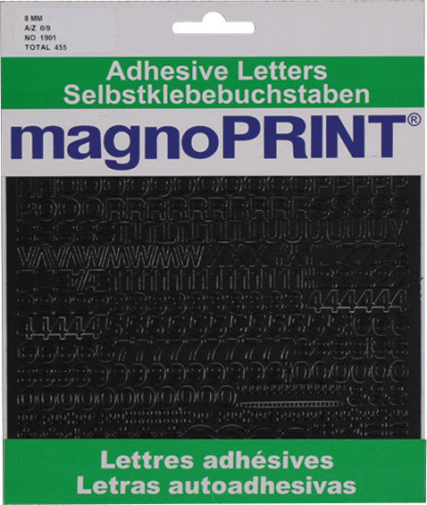 Magnoprint Schmucketiketten – Motiv Buchstaben und Zahlen – Folie, permanent haftend