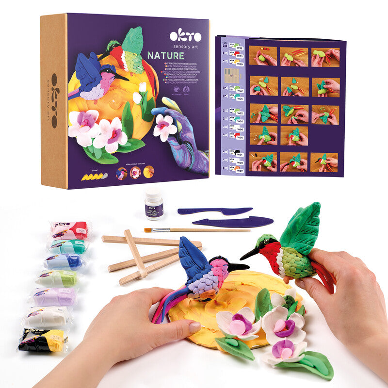 Okto Sensory Art – Modelliermasse Bastelset Kolibri – ab 14 Jahren – Ø 160 mm