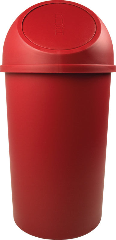 Helit Papierkorb the flip – 25 l – Kunststoff, rot – Ø 312 × H 615 mm