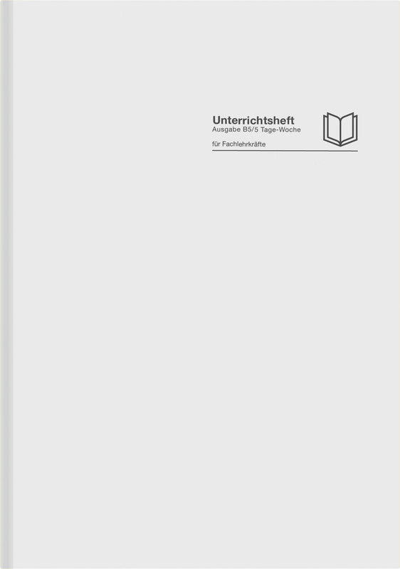 Verlag für unterrichtsm. Unterrichtsheft, A4, Buchbindung, Hardcover, 128 Seiten, perforiert – grau