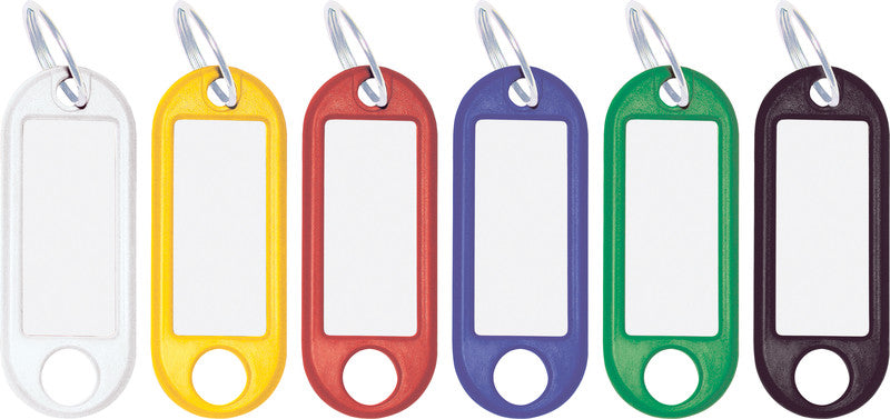 Wedo Schlüsselschild – Gelb, Beschriftungsfeld 32 × 14 mm, Kunststoff, B 21 × H 52 mm, 10 Stk.