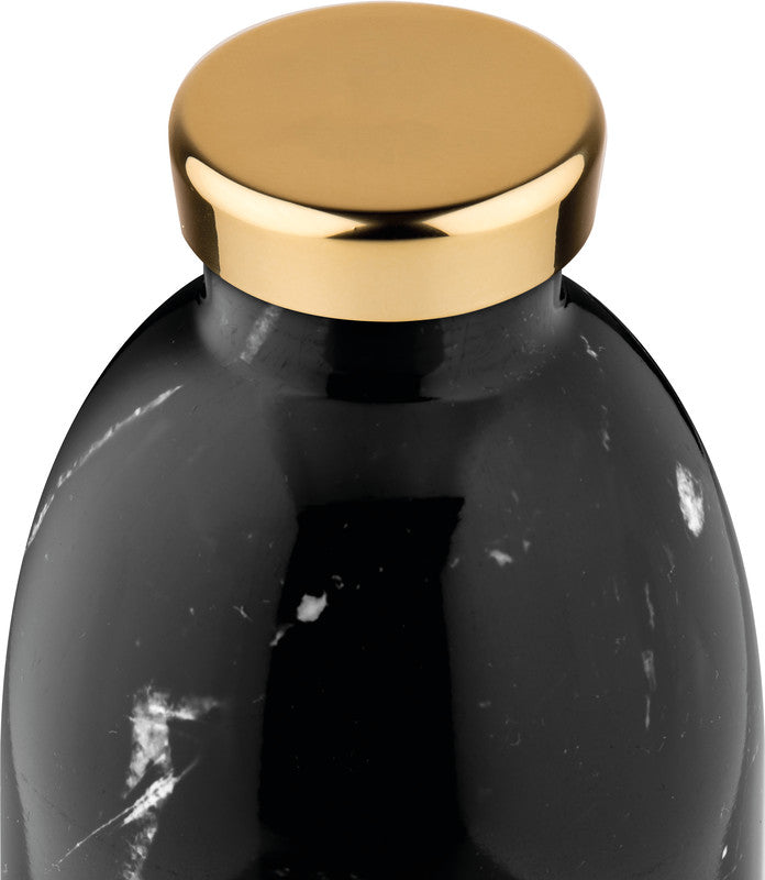 24Bottles Trinkflasche Clima – 8,5 dl – Edelstahl, isoliert, Schraubverschluss – Schwarz Marmor
