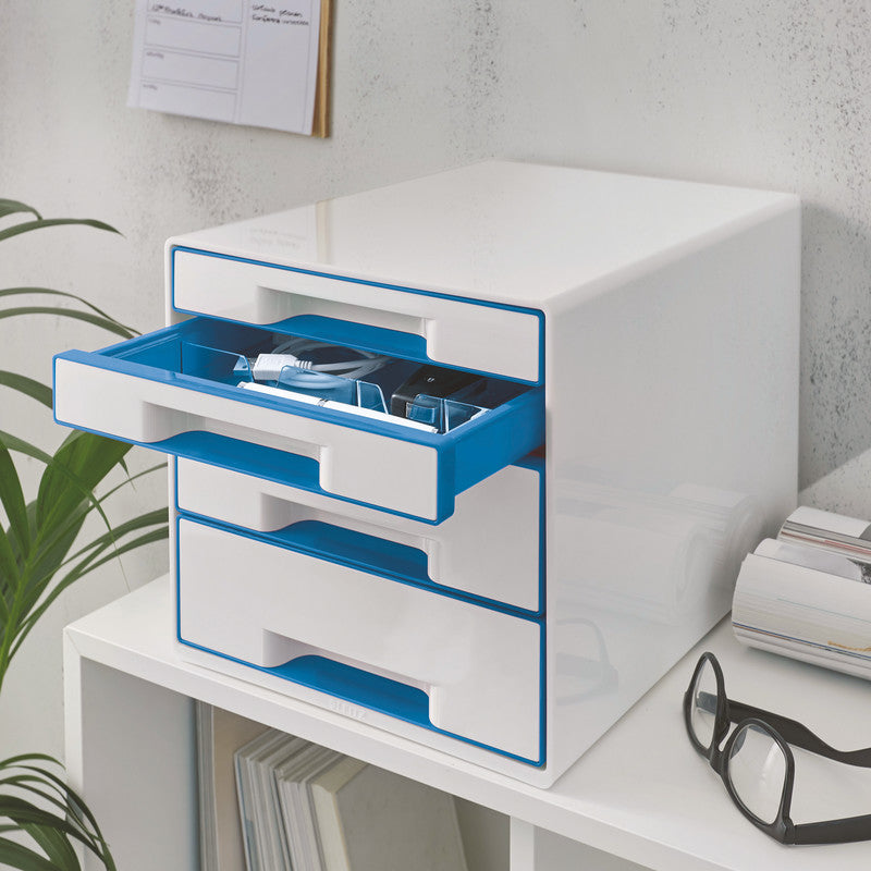 Leitz WOW Cube Aufbewahrungsbox – blau, weiss, Kunststoff (PS)