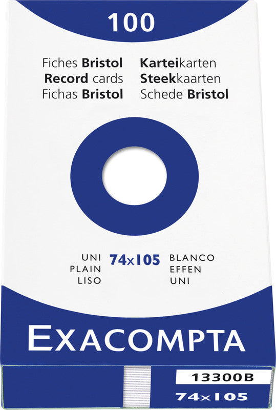 Exacompta Karteikarte A7 quer, blanko, weiss, 205 g/m², Karteikarton – 100 Stück