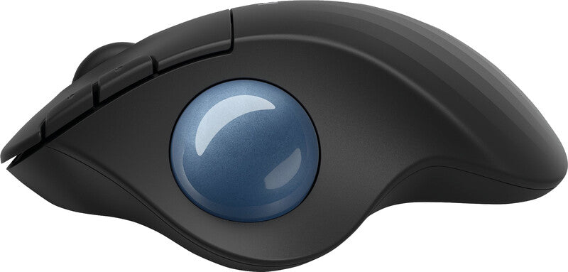 Logitech Ergo M575 Ergonomische Maus – kabellos, Bluetooth + 2,4 GHz, 4 Tasten, für Rechtshänder, schwarz