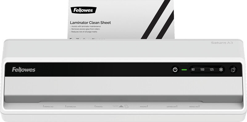 Fellowes Saturn 3i Laminiergerät A3 – 2-Rollen, 75–125 µm, Kaltlamination, Aufheizzeit 1 Min., 300 mm/min