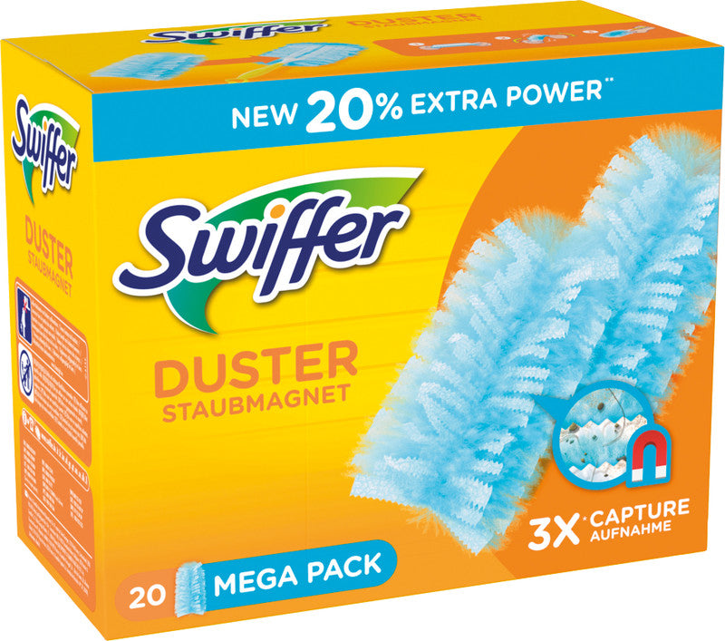 Swiffer Nachfüllpackung Reinigungstücher – für Swiffer Staubmagnet, gelb, 20 Stk.