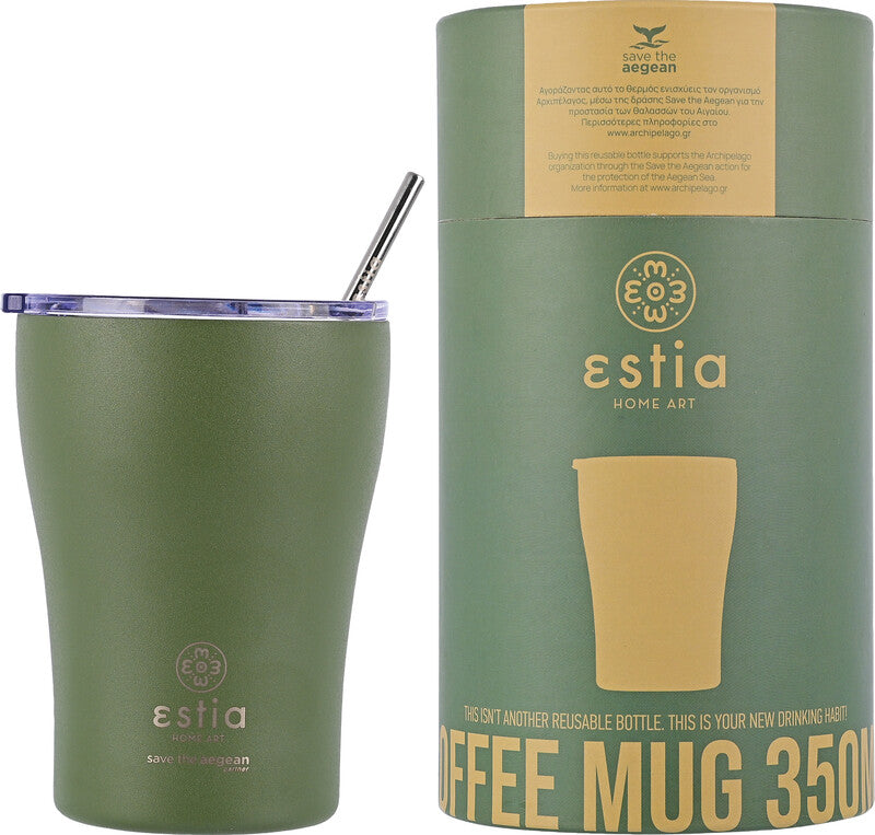 Estia Trinkbecher Forest Spirit – 350 ml, Ø 9,0 cm, Edelstahl, Druckverschluss, doppelwandig
