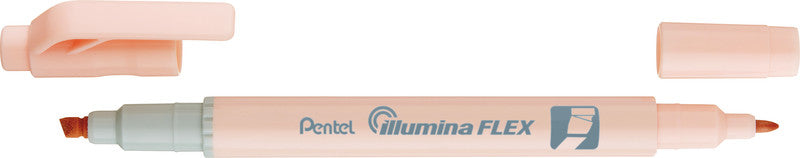 Pentel Illumina Flex Textmarker – Pastellorange, Keil/Fein 1,5–3,5/1,0 mm, nachfüllbar