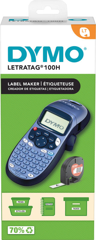 DYMO LetraTag LT-100H – Beschriftungsgerät, für LT-Bänder 12 mm, Druckvorschau, 2-zeiliger Druck