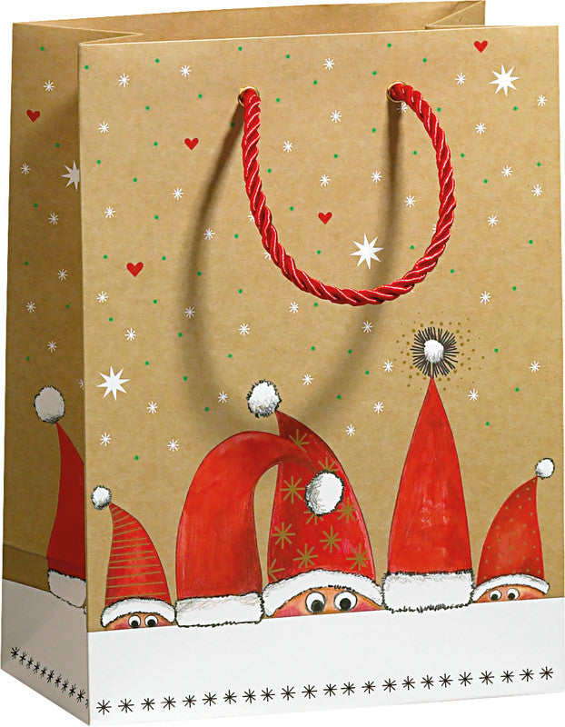 Zoewie Tragetasche – Christmas Caps – Papier – 170 × 225 × 92 mm – Mehrfarbig