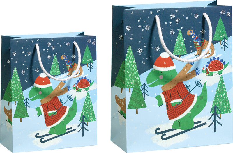 Zoewie Tragetasche – Winter Dinos – matt, Papier – 260 × 335 × 135 mm