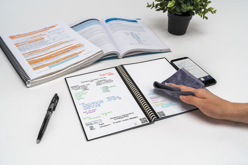 Rocketbook Notizbuch, Spiralbindung, Hardcover, 36 Seiten, 90 g/m² – Schwarz, für Rocketbook App