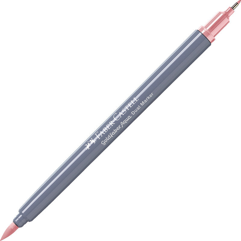 Faber-Castell Brush Pen Goldfaber Aqua – Pinselspitze & Finelinerspitze 0,6 mm – Blassrosa – wasservermalbar