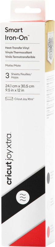 Cricut Aufbügelfolie – 3 Stück – Weiss, Schwarz und Rot – 241 × 305 mm – für Cricut Joy Xtra Schneideplotter