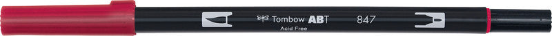 Tombow Brush Pen ABT Dual – Pinselspitze 3-10 mm, Feinspitze 0,3 mm – Karmesinrot – wasservermalbar
