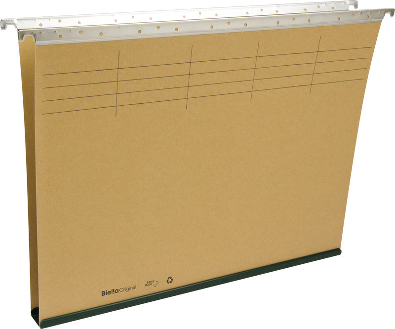 Biella Hängeordner für A4 – Karton, Olivgrün, 320 × 250 mm, mit Vordruck