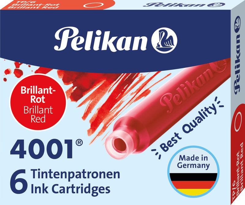 Pelikan Tintenpatronen 4001 – Rot, geruchsarm