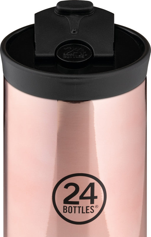 24Bottles Thermobecher Travel Tumbler – 3,5 dl – Edelstahl, isoliert, Sip&Go-Deckel – Roségold