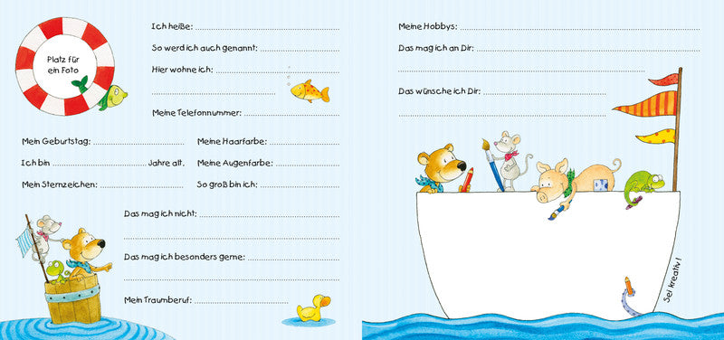 Grätz Verlag Meine liebsten Freunde Freundebuch – 170 × 160 mm – 96 Seiten – Deutsch, gebunden, Meer