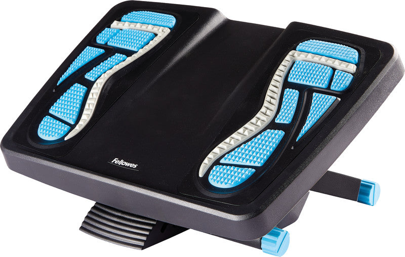 Fellowes Fussstütze Energizer – 45,5 × 33,7 × 13 cm, schwarz/blau